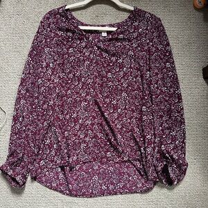 J. Crew pruple and White Floral Blouse